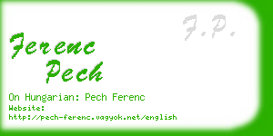 ferenc pech business card